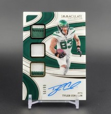 2024 Panini Immaculate Tyler Conklin Triple Patch On-Card Auto /99 Jets AU MEM 