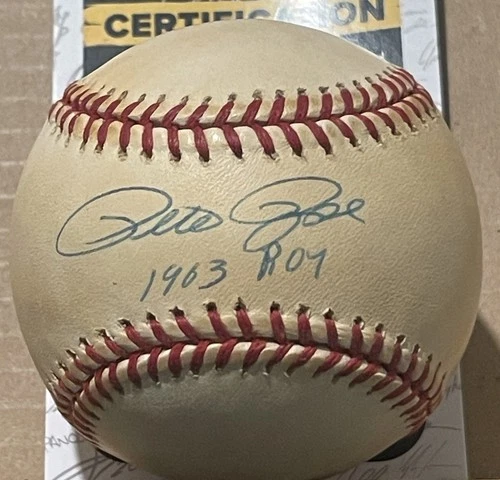 PETE ROSE AUTOGRAPHED BASEBALL SIGNED Auto  "1963 ROY" JSA certified