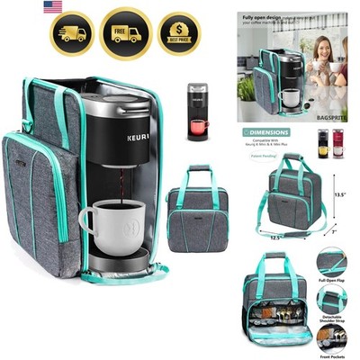 Travel Coffee Maker Bag for K-Mini Plus with Pockets Shoulder Strap Carrying ...