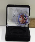 1921 US Morgan Silver Dollar $1 Colorized Both Sides Morgan Mint Box