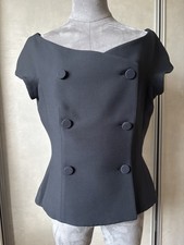 Christian Dior - Black Wool and Silk Off Shoulder Bar Jacket - FR 40