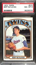 1972 Topps #515 BERT BLYLEVEN PSA 8 NM-MT 90230219 