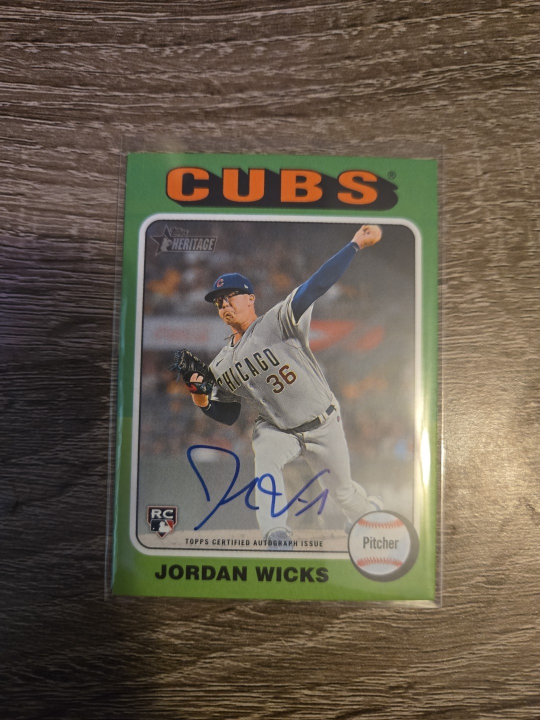 2024 Topps Heritage Jordan Wicks #ROA-JWI Real One Auto Cubs