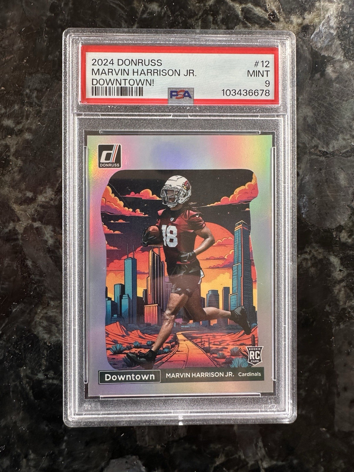 2024 Donruss MARVIN HARRISON JR. Rookie Card "DOWNTOWN"!! PSA 9