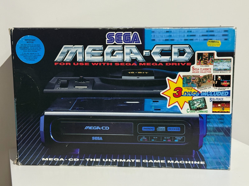 Sega Mega CD Console Boxed - PAL - VGC - Collectible Mega Drive Attachment