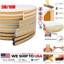 Door Window Weatherstrip Self-Adhesive EPDM Rubber Seal 5M 10M