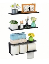 White Metal Floating Shelves Over Toilet, 2 1 Set, White In Color