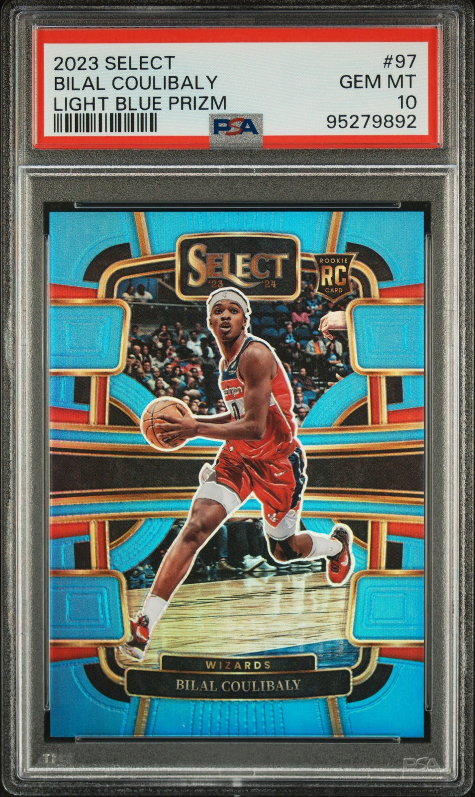 2023 PANINI SELECT LIGHT BLUE PRIZM #97 BILAL COULIBALY 18/299 PSA 10