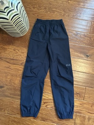 NWOT Jack Wolfskin Kids Outdoor Waterproof Pants Navy Texapore US9-10 Softshell