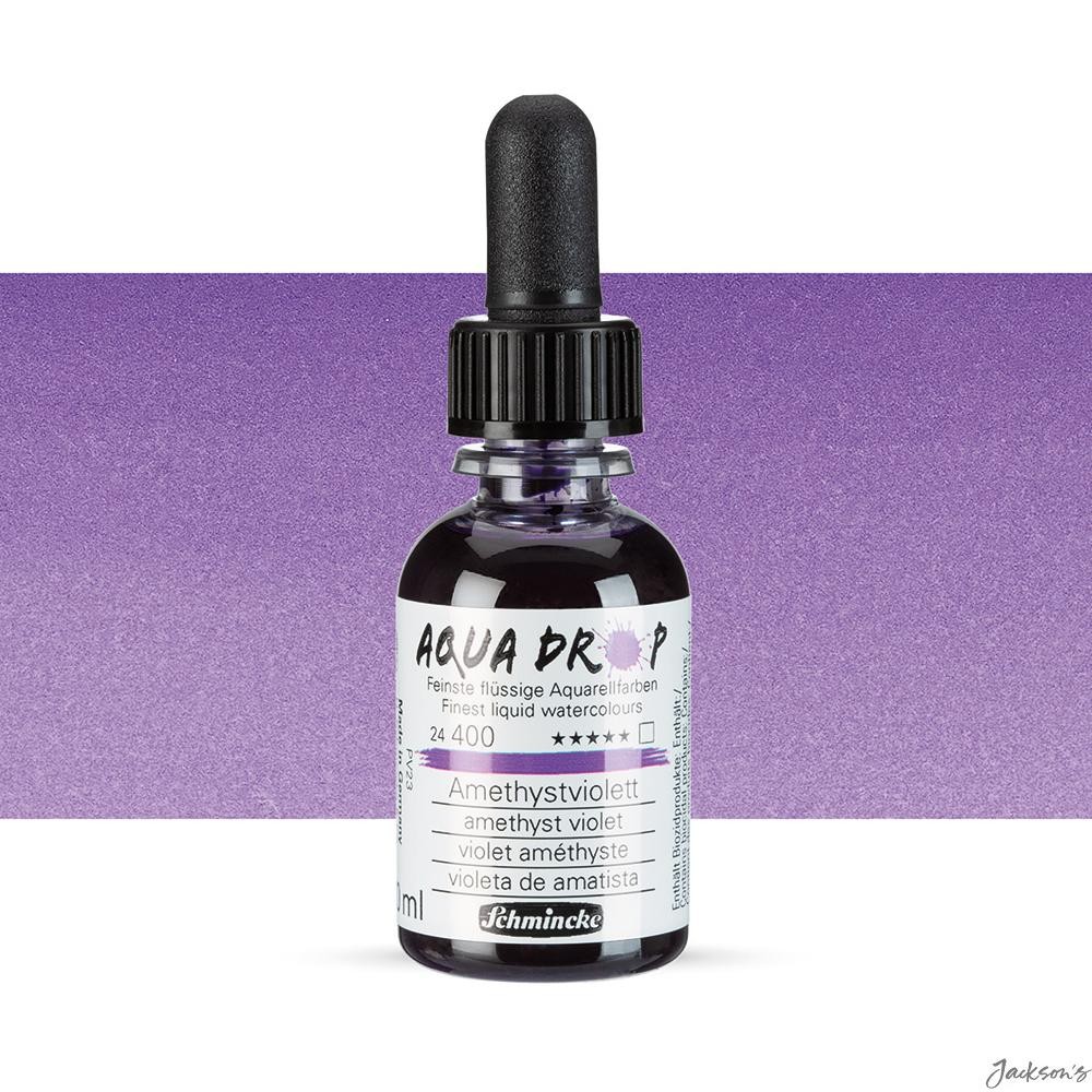 Schmincke Aqua Drop Liquid Watercolour Pigment 30ml Amethyst Violet Painting