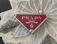 Stunning Prada Red and Silver  Belt Buckle Only 