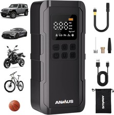 Pocket Air Car Tire Inflator Portable Air Compressor by Bullseye Pro, Rechargeab