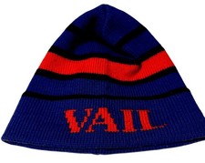 Vtg Vermont Originals VAIL Wool Beanie Knit Hat 1-Size Ski Winter Colorado Retro