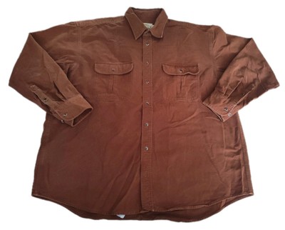 Cabela's Deerskin Soft Chamois Heavy Flannel Men's Button Up Shirt Rust 3XLT