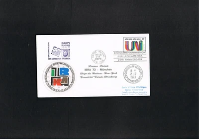 UNO-NY - Beleg mit 3 Sonderstempeln IBRA`73 München, 25 Mai 73 NY, echt gelaufen - Bild 1 von 2