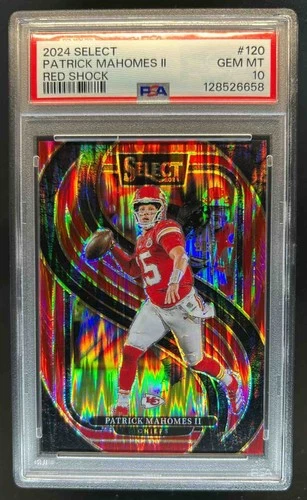 2024 Select Patrick Mahomes II Premier Red Prizm Shock #/249 Chiefs PSA 10
