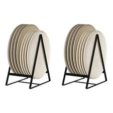 2 Pack Triangle Plate Holders Organizers Large Upright Cabinet Dish Drying Ra...