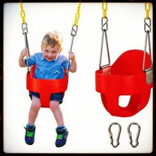 DECORLIFE Toddler Full Bucket Swing Seat High Back MAX.330lb Capacity, Red