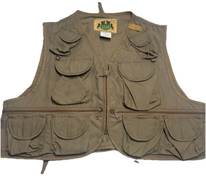 Ideal vintage 1933 fishing vest xl made in usa multi pocket zip utility outdoor