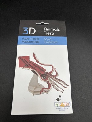 Fridolin Squid 3D Paper Model Kit New Ages 8+ Fish Animals Educational