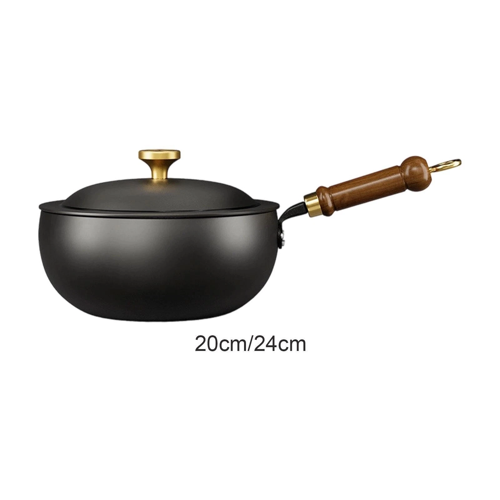 Nonstick Fry Handle Soup Pot Gas Instant Noodle Pot Cookware Deep Frying Pan for