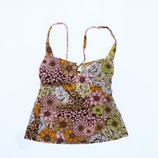 Salt  Cove Women's V-Wire Tankini Swim Floral Brown S New