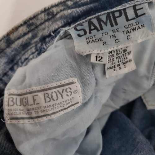 Vintage Bugle Boy Jeans Girls SIZE 12 Unisex Acid Stone Wash Y2K Baggy 80 - Picture 4 of 9