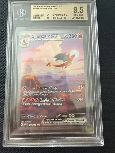Charizard EX 199/165 Scarlet & Violet 151 Sir Special Illustration Rare BGS 9.5