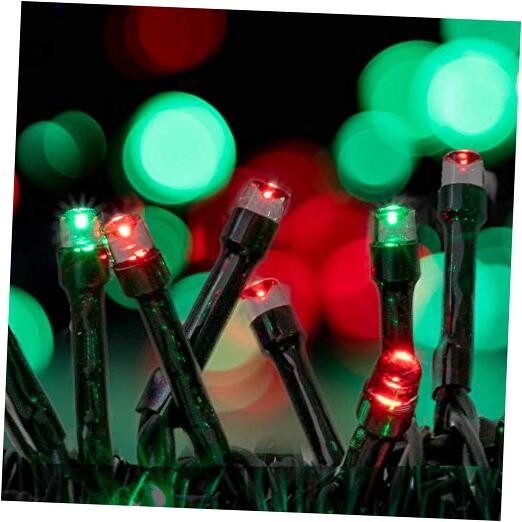 125 LED Solar String Lights - 68ft Weatherproof Red & Green Outdoor Decor