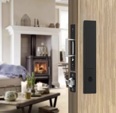 8 Inch Sliding Door Lock, Recessed Handle Latch with Keys for Pocket Door