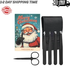 5-Pack Stainless Steel Tweezers Set for Women with Curved Scissors