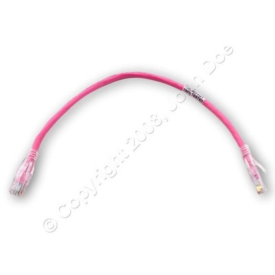 Hubbell HC5EPK01 Cat5e Pink 1ft Ethernet Patch Cord Cable Data Center Network
