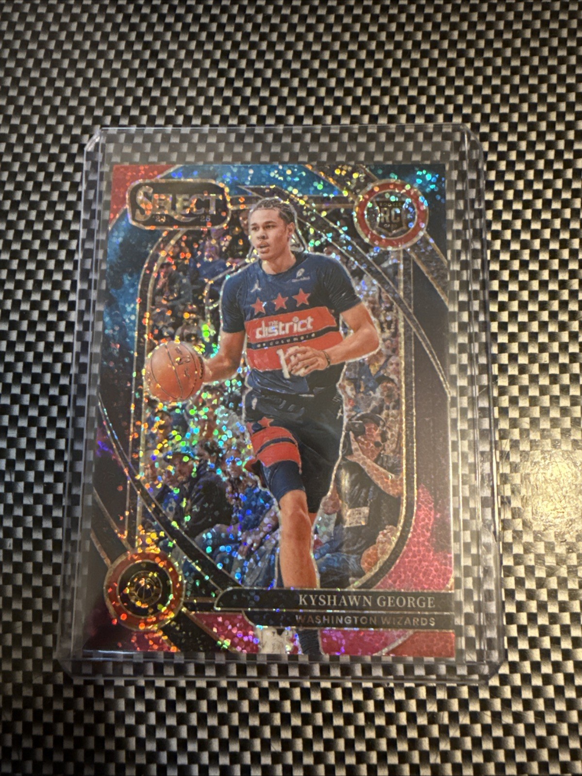 KYSHAWN GEORGE 2024-25 SELECT COURTSIDE ROOKIE COSMIC PRIZM WIZARDS RC SSP