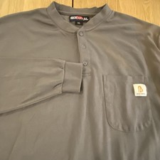 Bocomal Flame Resistant FR CAT2 Workwear Long Sleeve Pocket Shirt Mens XLarge XL