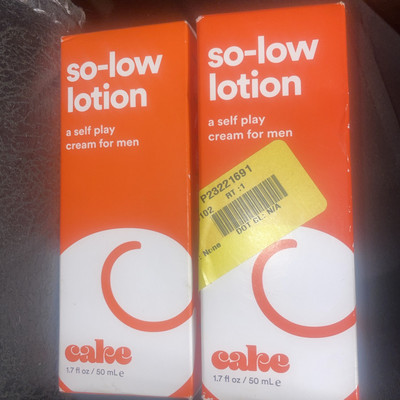 2 Hello Cake So-Low Lotion, Personal Lubricant, Self Play Cream for Men, 1.7 