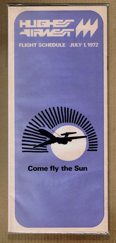 Hughes Airwest Timetable  July 1, 1972 =