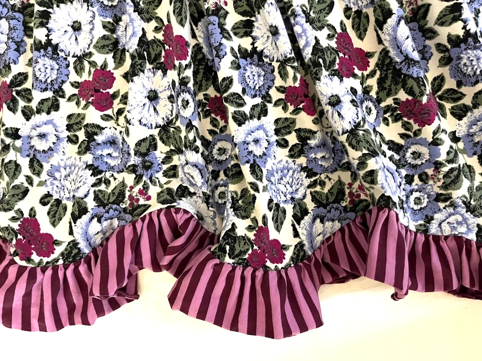 Vestido Matilda Jane 8 Años Púrpura Rayas Floral Manga Larga Sabio Uno Azul Elástico Foto 2 de 4