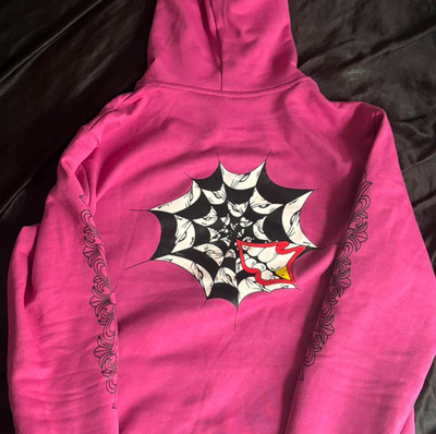 pink chrome heart hoodie