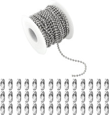 66Feet Ball Bead Chain,Stainless Steel Dog Tag Chain 2.4Mm Ball Chain with M