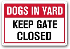 Keep Gate Closed Beware Of Dogs Tin Metal Signs Home D cor 8x12