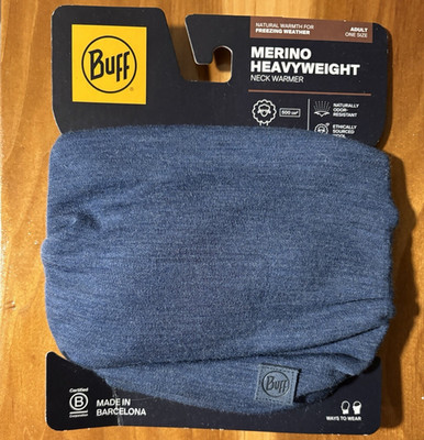 Buff Merino Heavyweight Neck Warmer Merino Wool Blue One Size Unisex