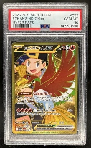 2025 Pokemon Destined Rivals Ethan's Ho-Oh ex #239/182 PSA 10 GEM MINT