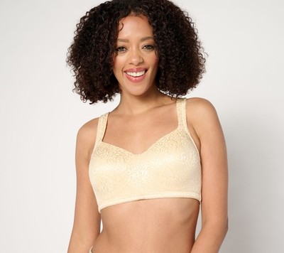 Breezies Wild Rose Wirefree Contour Bra Champagne D/44 New