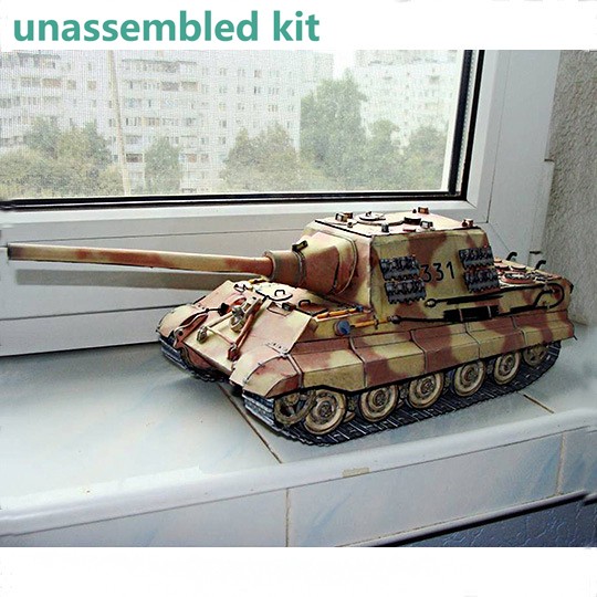 1/25 Paper WWII Jagdtiger Heavy Tank Destroyer 3D Model Tank Unassembled DIY Kit