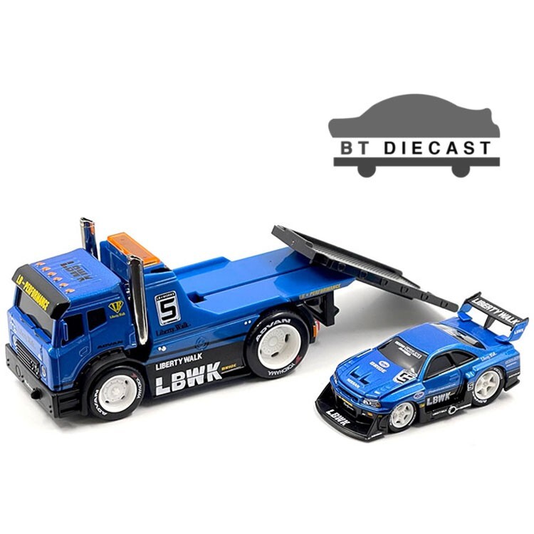 MAISTO MUSCLE TRANSPORTS JDM FLATBED / LBWK 1999 NISSAN GT-R R34 1