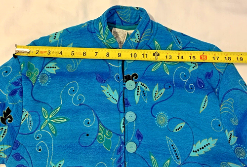 Globetrotter Fairy-Theme Jacket VTG Y2K Women's M Turquoise Colorful Puffy - Picture 11 of 14