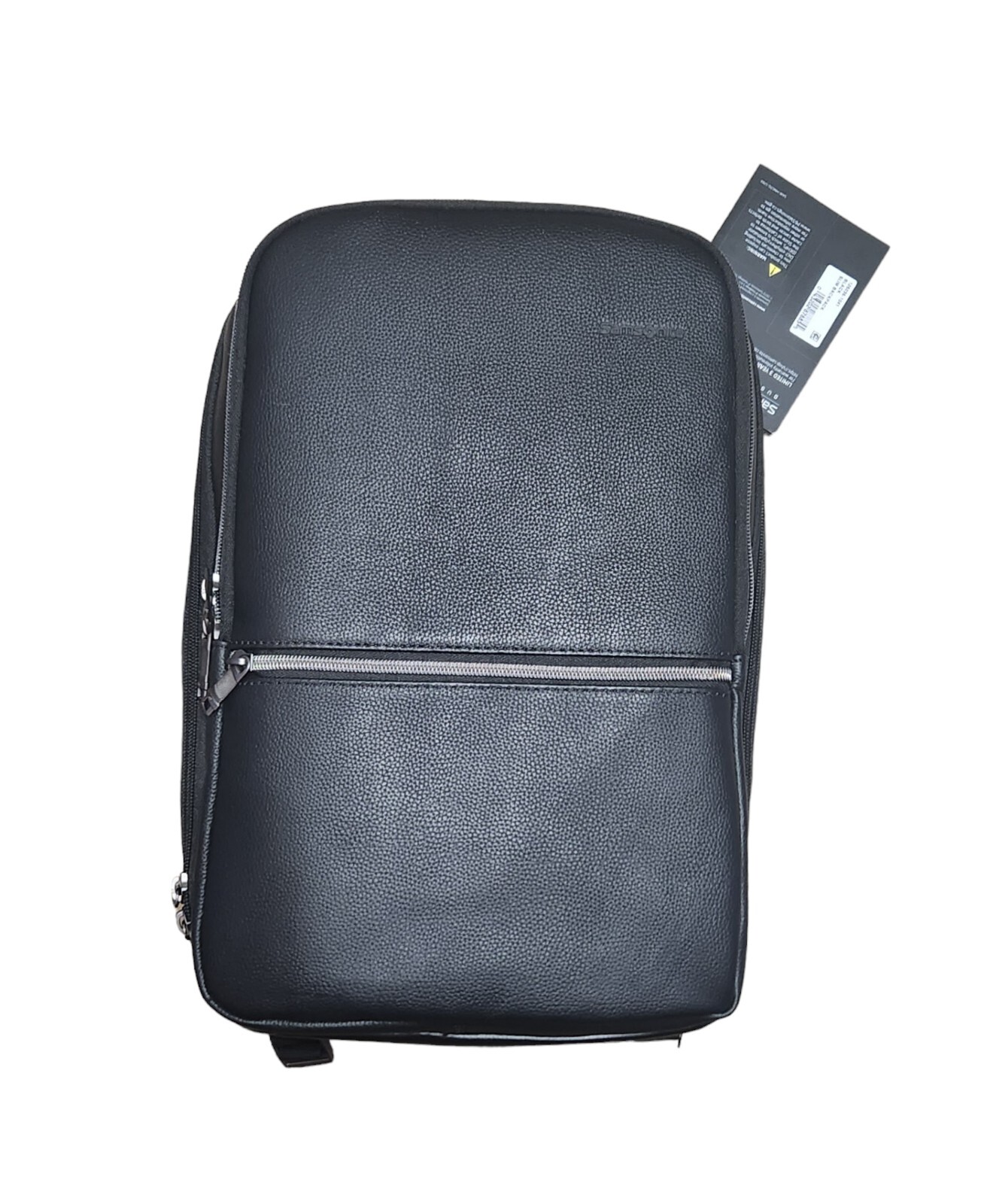 Samsonite Classic Leather Slim Backpack Black Laptop Carry On สถานี