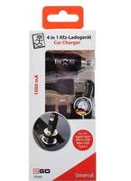 2GO Mini 4 In 1 Kfz- LadegeräT Car Charger 12V/24V - Schwarz 1000Ma Micro Usb
