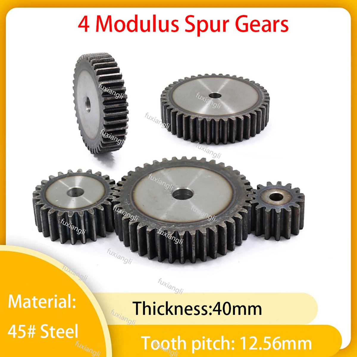 4 Modulu 12T-60T Spur Gears pitch 12.56mm 45# Steel Pinion Motor Gear Thick  40mm