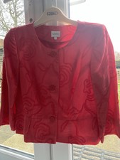 Kaliko Linen Red Occasion Short Jacket Uk Size 14 - Worn Once